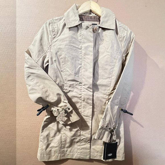 UGG Australia Women's Waxed Cotton Jacket BNWT Beige Size XS - Picture 1 of 16